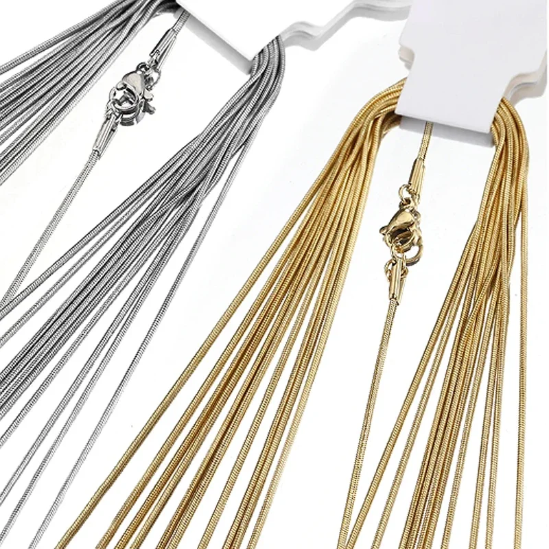 925 فضة ثعبان سلسلة قلادة سلاسل DIY بها بنفسك للنساء الرجال صنع المجوهرات النتائج المعلقات جراد البحر المشابك بالجملة #6