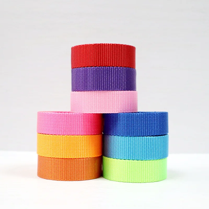 10mm/15mm/20mm/25mm Durable Webbing Polyester 50 Meters 1.5mm Thickness Bag Handle Sewing Accessories Yoga Strap Dog Leash DIY