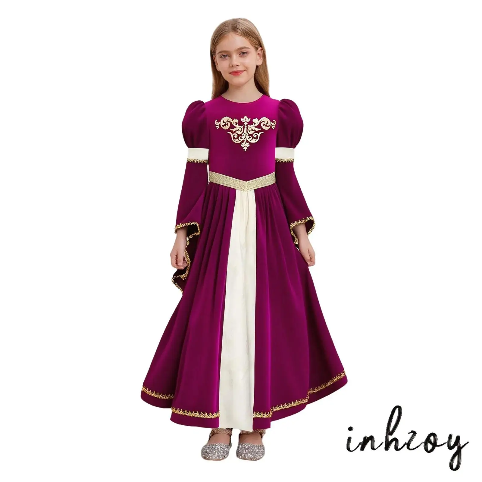 

Средневековое королевское платье принцессы в стиле Ренессанс, лоскутное платье для девочек, платье принцессы с длинными рукавами для тематической вечеринки на Хэллоуин