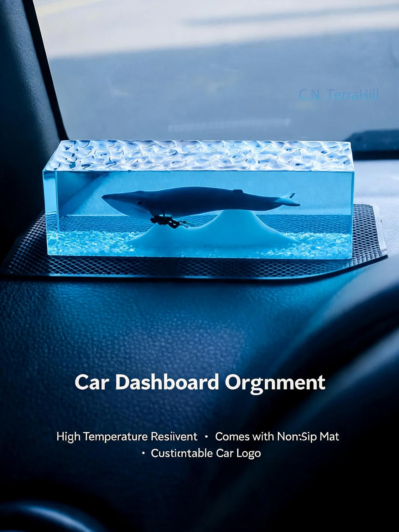 Luminous Whale Diver Resin Figurine Ocean Desktop Decor Glow in the Dark Car Ornament Miniature Craft Gift