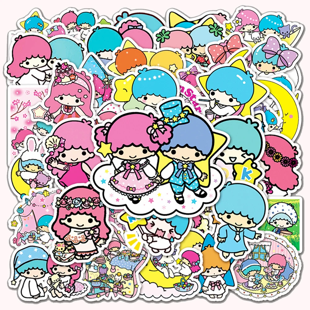 10/30/50pcs Funny Cute Little Twin Star Anime Stickers for Kids Girls Kawaii Sanrio Cartoon Sticker Suitcase Phone Bag Car Decal