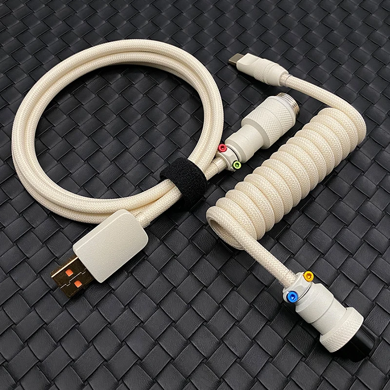 

WAYi 40% Keyboard Aviation Plug-in Cable Customized Keyboard Retro Light Color USB Type-C Hand Woven Custom Keyboard Cable