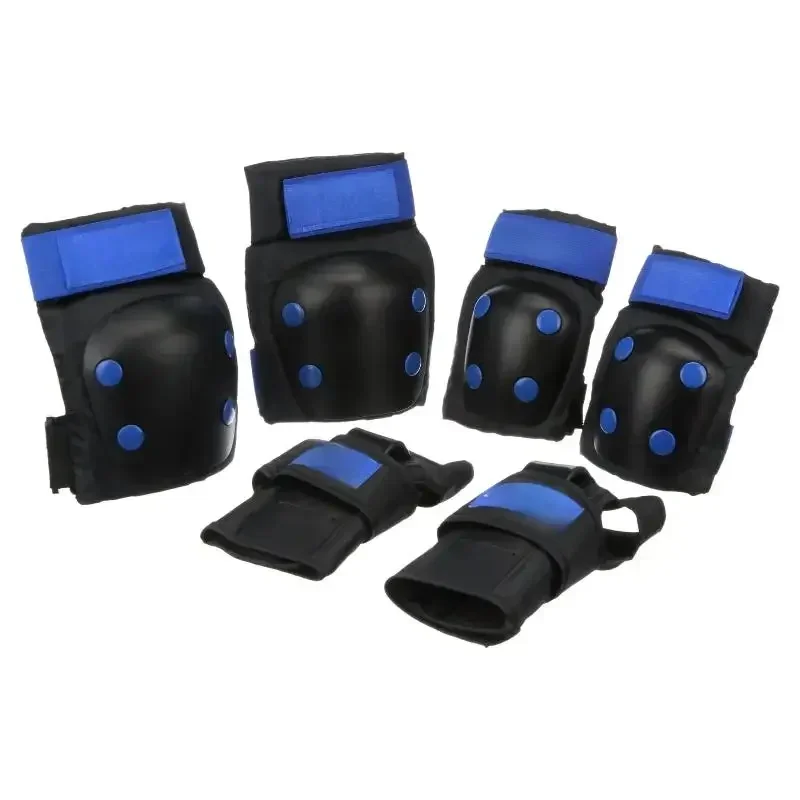 مجموعة وسادات دراجة الأطفال، معدات حماية لوح التزلج، أزرق/أسود