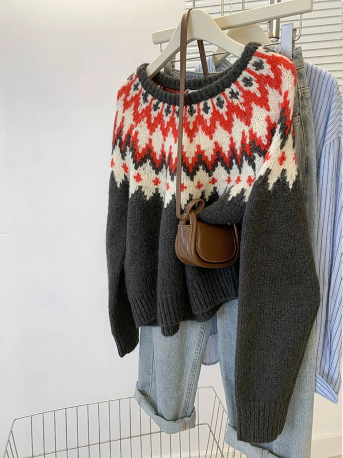 

Женская вязаная кофта Thiened: модная, универсальная, в стиле ретро, с эффектом «слэш», для осени и зимы...