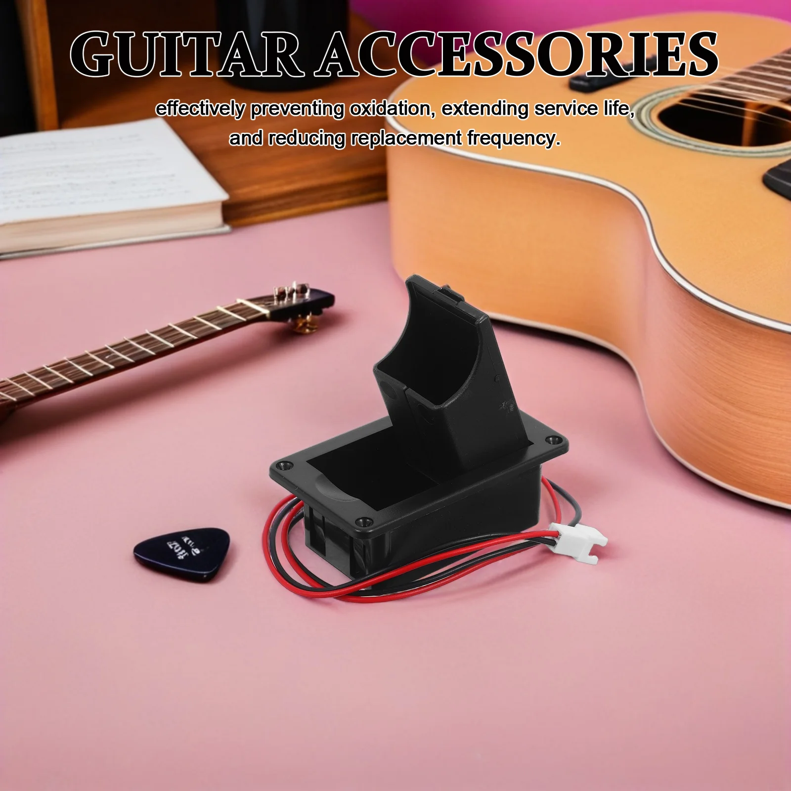 

2pcs Guitar Box: Plastic Holder 2-Pin Connector For Active Bass Acoustic Pickup Lightweight Secure Fit Easy Replacement