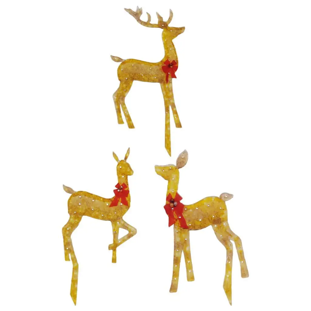 Warm White Christmas Reindeer Light Stakes for Outdoor Yard Decorations Acrylic Glowing Deer Animal Garden Figures - view 6