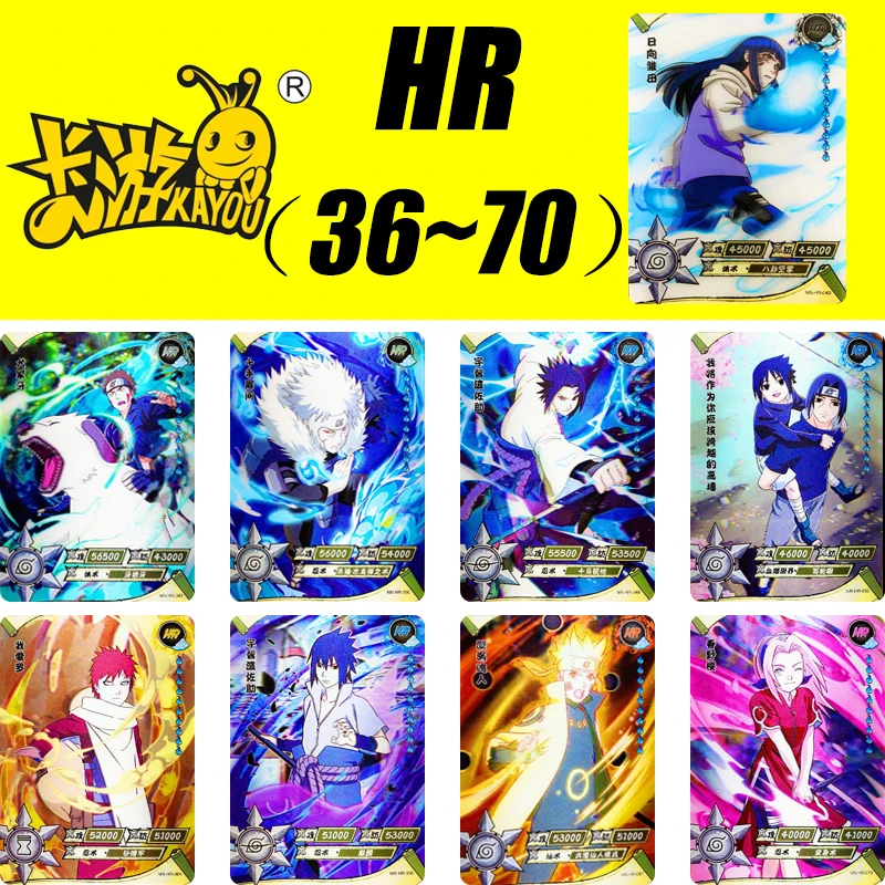 

Kayou HR Card 36~70 Series Naruto Uchiha Sasuke Nohara Rin Sasori Christmas Birthday Gift Game Toys Rare 3D Collection Card