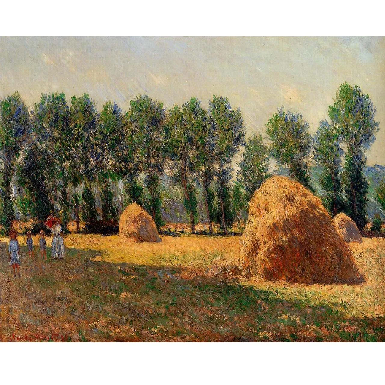 

Hand painted high quality reproduction of Haystacks at Giverny by Claude Monet Impressionist landscape oil painting Home decor