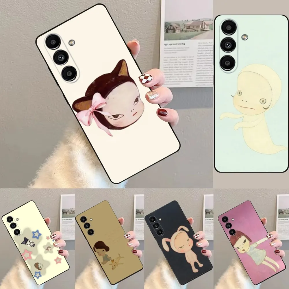 Y-Yoshitomo Nara  Phone Case For Samsung S24,23,22,30,21,10,9,Ultra,Plus,Lite,FE,Soft Silicone Black Cover