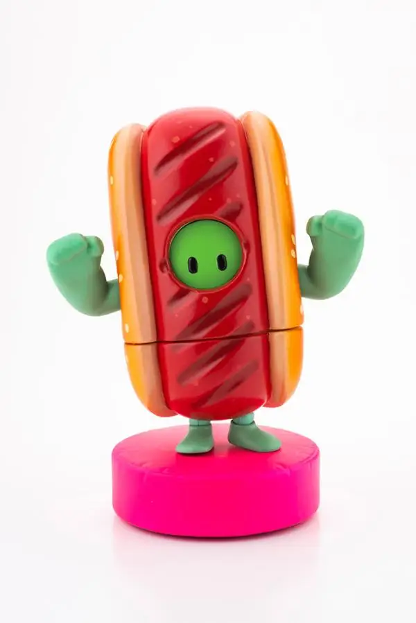 Shouwu PP994 Fall Guys Actionfigur mit mehreren Skins, Q-Version-Figur, grüner Hot-Dog-Mantel, Desktop-Modell-Display