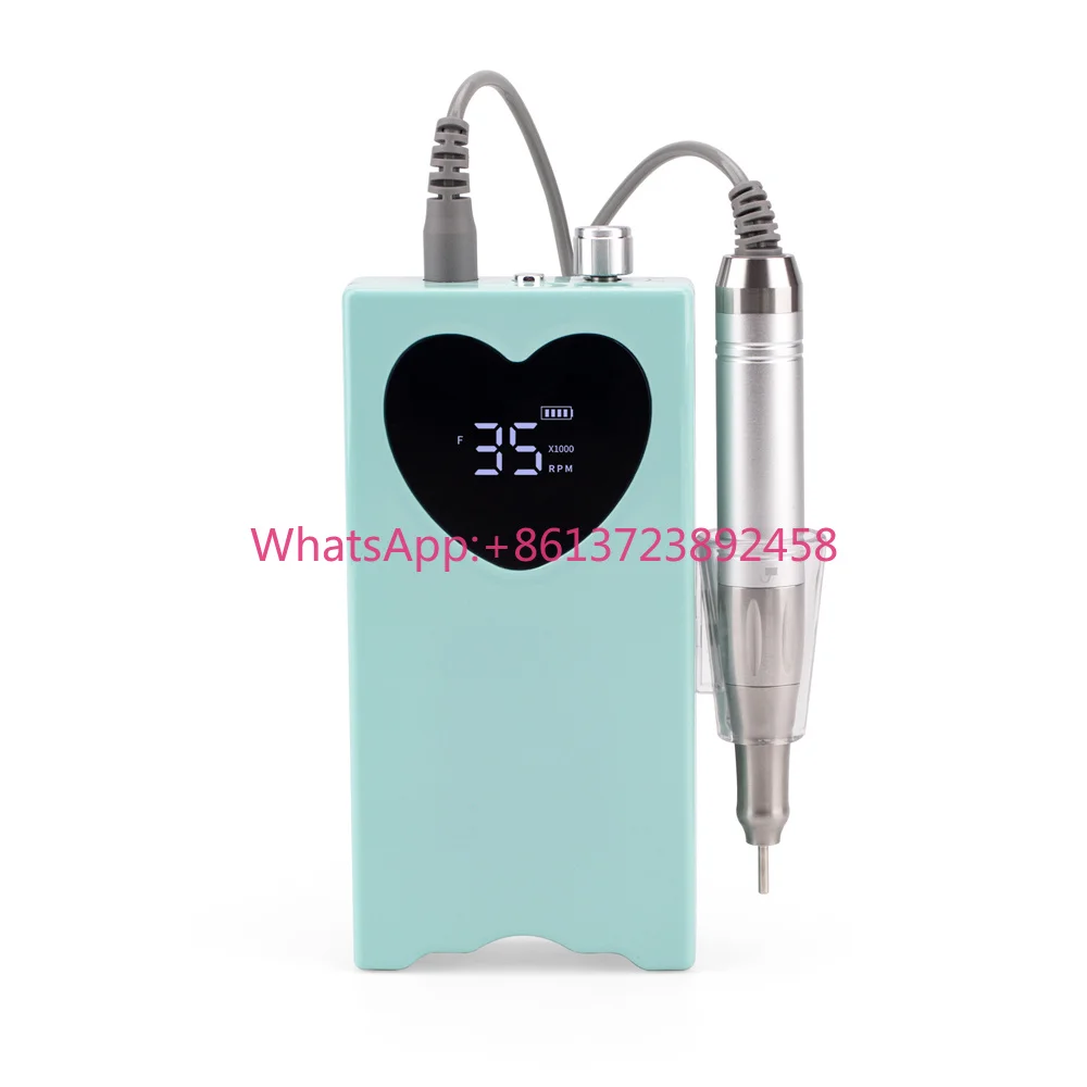 Heart Shape Nail Drill Professional Manicure Machine 35000RPM Portable Wireless Rechargeable Desktop E File