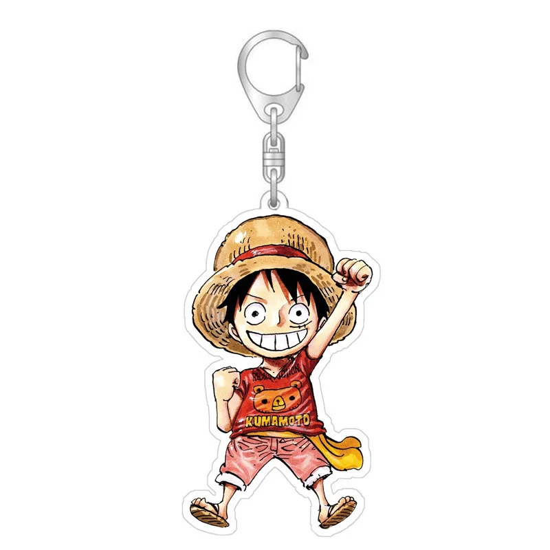 New One Piece Luffy Zoro Creative and Exquisite Acrylic Keychain Anime Peripheral Cartoon Student School Bag Pendant Decoration view 5
