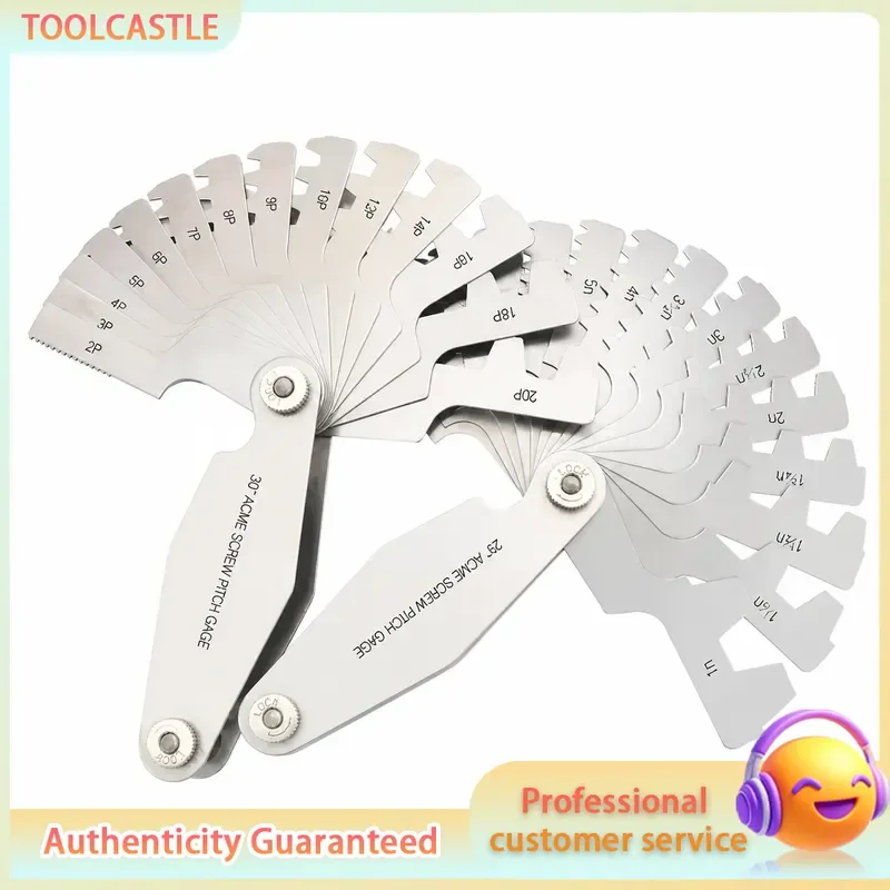 ACME 29 TR30 Screw Thread Gauge Pitch Measuring Tool Metric Imperial Thread Checker Precision Measurement Device for Bolts