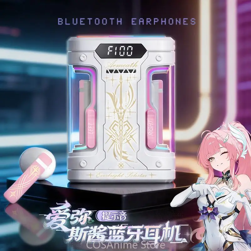 Aemeath Wuthering Waves Anime Cosplay Fashion Ear-hook Bluetooth Headset Cartoon BlueTooths Earphone Headphones Fans Gift