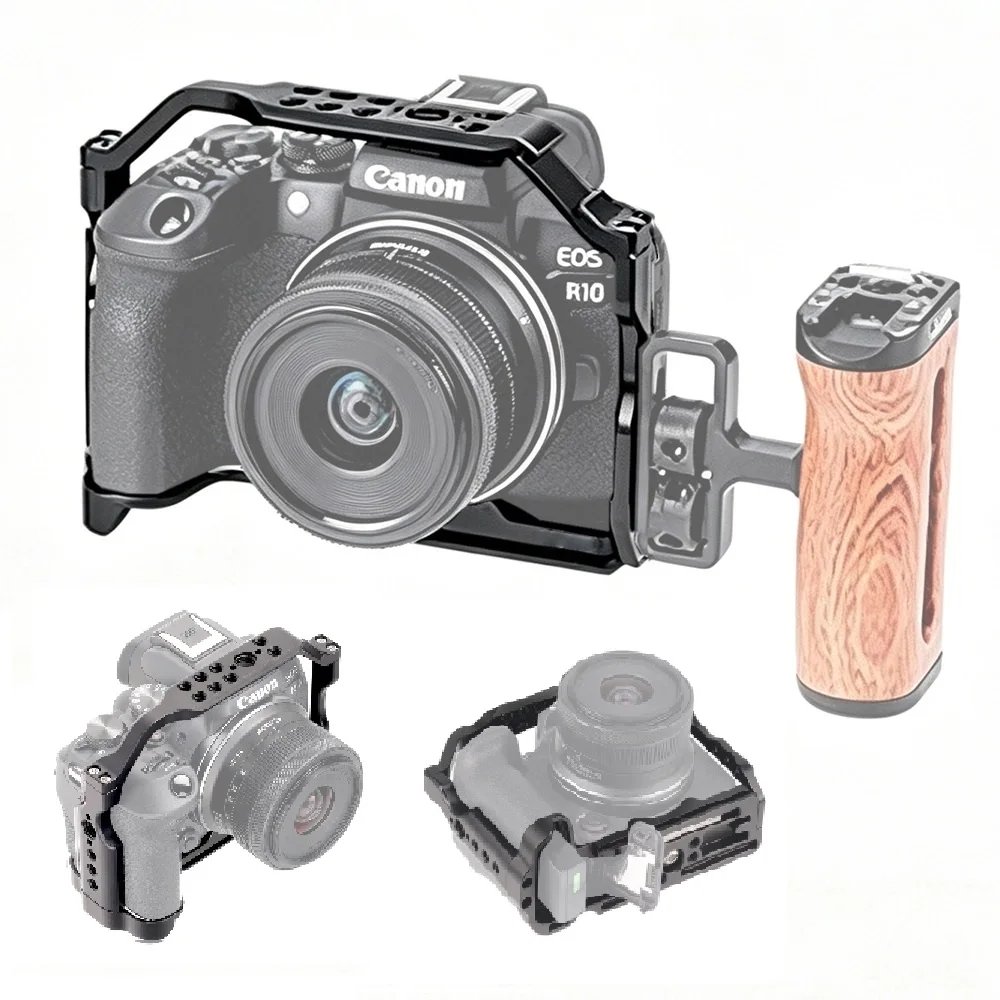 R10 Professional Camera Cage Kit Protective Frame for Canon EOS R10 Camera,w Arca-Swiss Plate Compatible with Stabilizer &Tripod