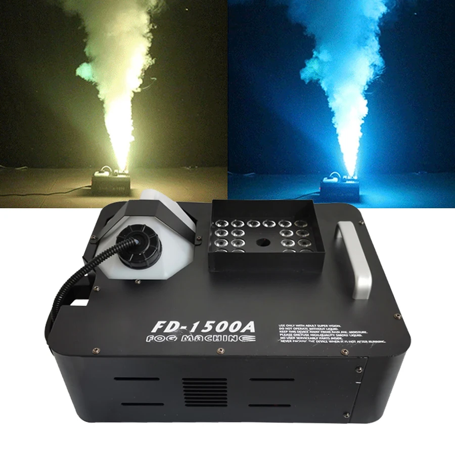 1500W Maszyna do dymu mgłowego DMX RGB 24LED Efekt świetlny sceniczny Zdalny opryskiwacz pionowy