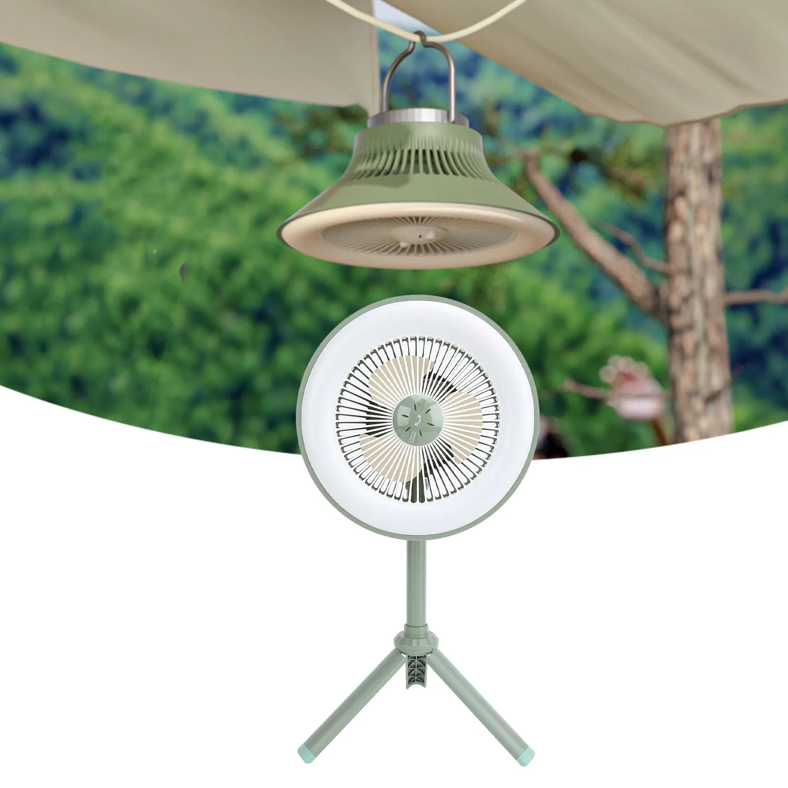 

Hanging Camping Fan USB Rechargeable Cordless Ceiling Fan with Tripod for Outdoor Activities
