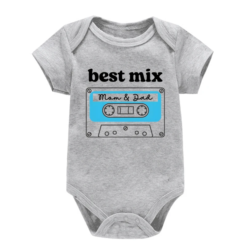 

Лучший микс, комбинезон с принтом для мамы и папы для маленьких девочек и мальчиков, хлопковые боди для новорожденных, одежда для маленьких девочек и мальчиков, забавные подарки, комбинезон для младенцев