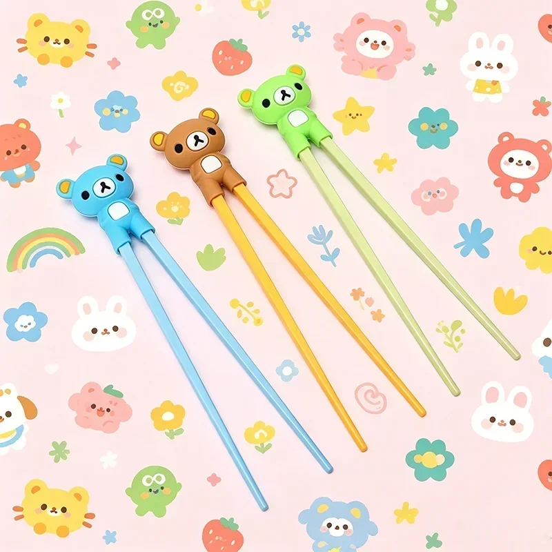1pc Cute Bear Kids Chopsticks Toddler Training Chopsticks for Kids Aids Sushi Chopsticks Learning Kids Wand KZ007