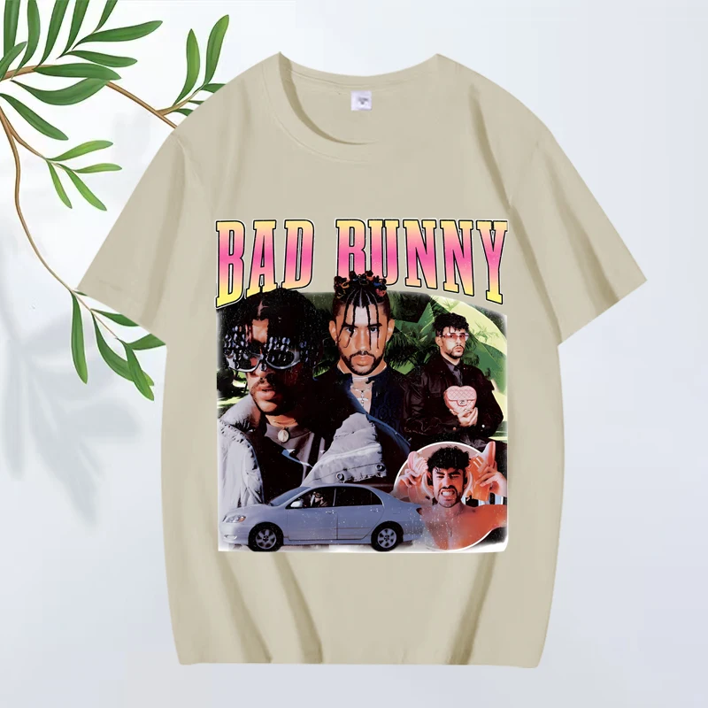 Bad Bunny classic T Shirt 2025 new men 's women Oversized 100