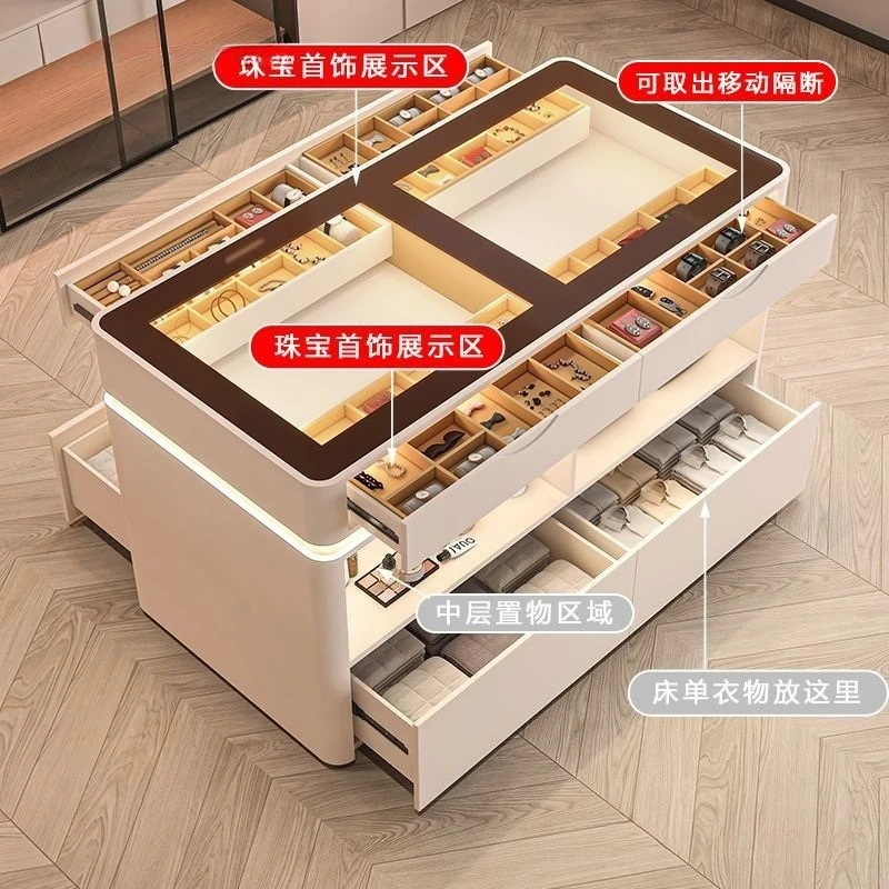 Light luxury cloakroom, mid-island cabinet, household floor jewelry storage cabinet, modern simple jewelry display cabinet, othe