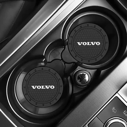 1/2PCS Car Coaster Water Cup Bottle Holder Mat Anti-Slip Pad For Volvo XC90 S60 V40 XC60 S80 S40 V70 V50 S90 T6 V60 V90 XC40 C30