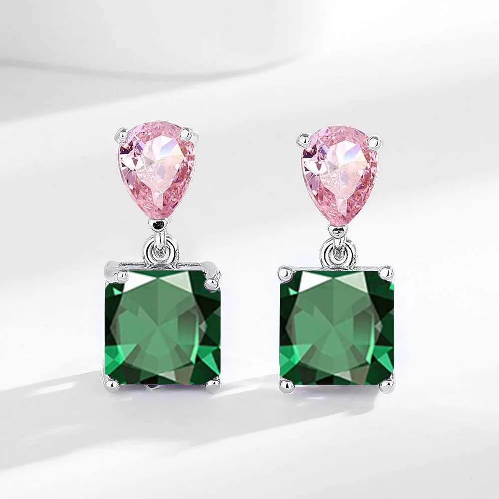 Edle 925 Sterling Silber Super-Feine Süße Farbige Edelstein-Ohrringe für Damen, Vielseitige Quasten-Ohrringe mit Eleganter Ausstrahlung – Detail 10