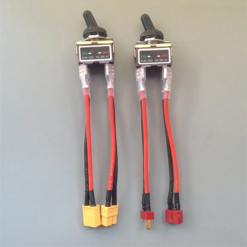 32A current, waterproof switch XT60 T plug, remote control boat, silver touchpoint high current, rocker arm, toggle switch