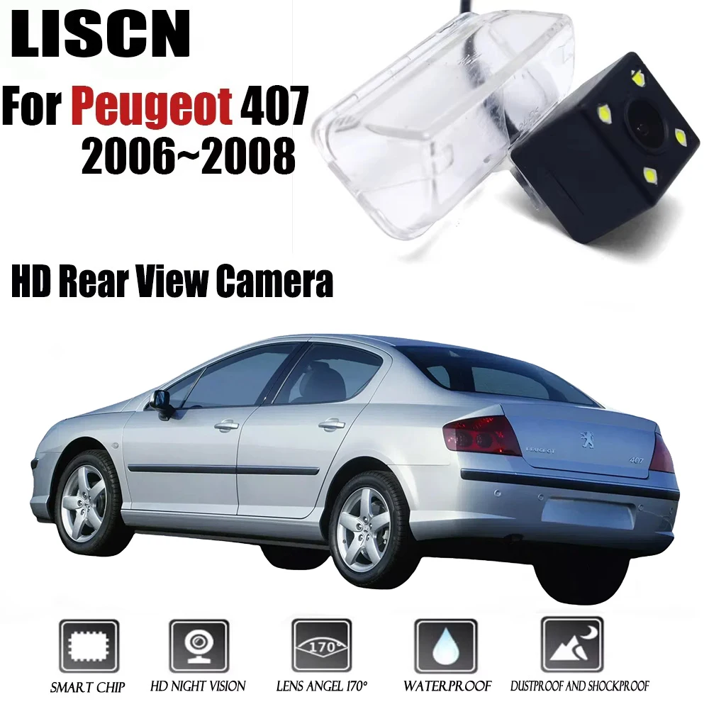 

Для Peugeot 407 2006 ~ 2008 камера заднего вида CCD ночного видения RCA/светодиодная камера номерного знака/камера резервного копирования