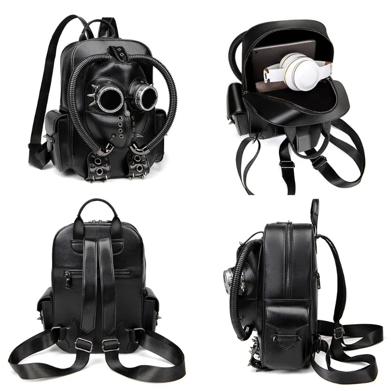 

Halloween Gothic Ladies Backpack, Medieval Themed Skull Head Creative School Bag