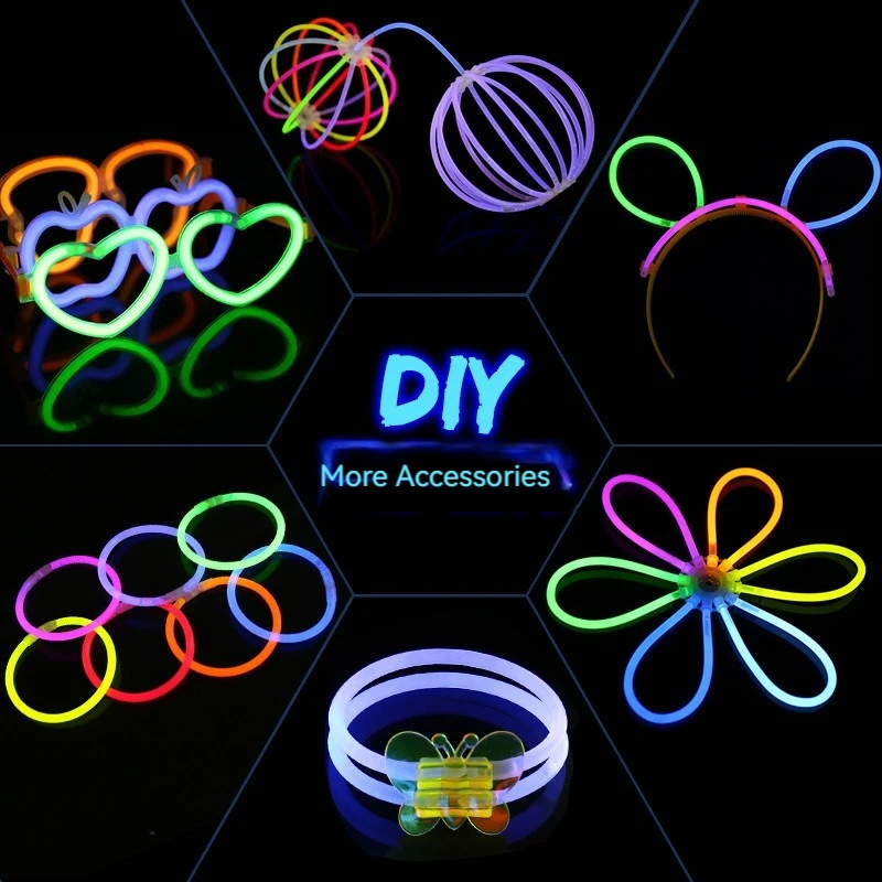 Party Glow Sticks Accessories For DIY Fluorescent Light Bracelets Glasses Hairband Connector Accessories Party Supplies