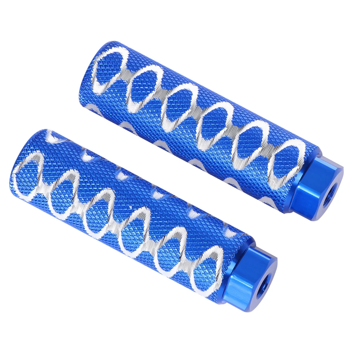 

1 Pair Aluminum Alloy Bycicle Pedal Bike Sturdy Cylinder Seat Axle Stunt Pegs Mountain Bike Accessory with Big Hole (Blue)