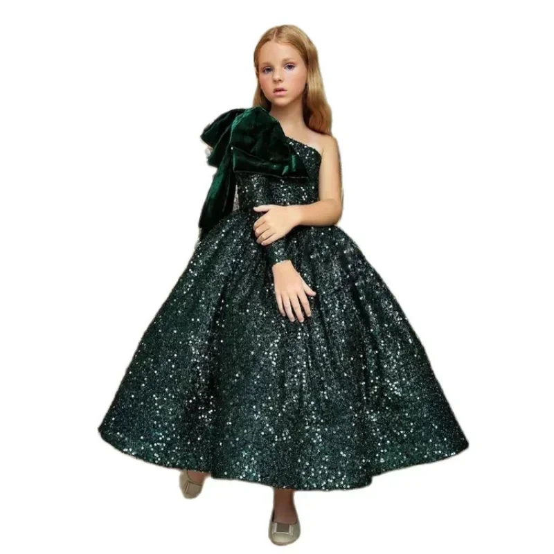 

Flower Girl Dresses Classic A-LINE O-Neck Floor-Length Baby Girl Wedding Princess Pageant Birthday Party First Communion Gown