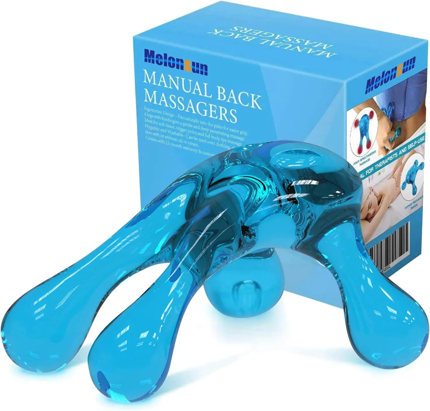 

4-Point Palm Massage Tool for Deep Tissue, Handheld Trigger Point Relief for Neck, Back & Full Body Pain