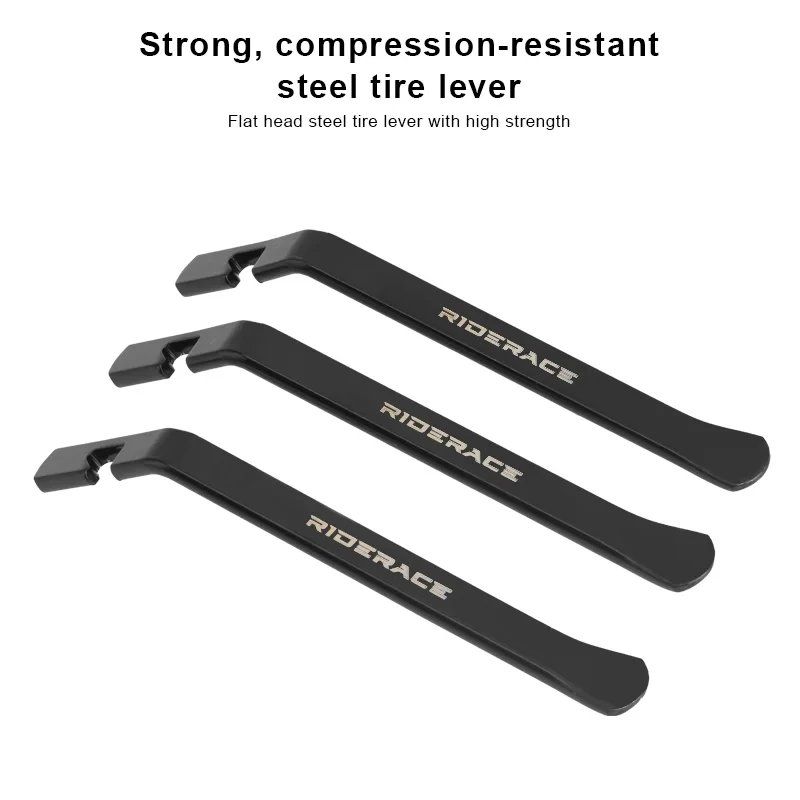 RIDERACE 3PCS Bike Tire Lever Tube Repair Service Tools Carbon Steel Heat Treatment Bicycle Tyre Opener Crow Bar Remover