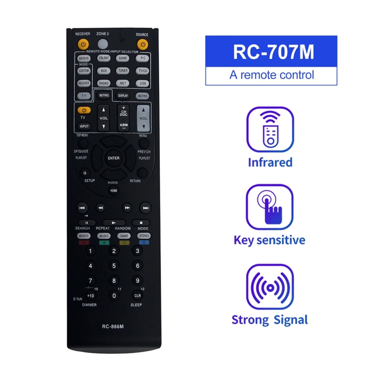 A57G-RC-707M Remote Control Replace for Onkyo Home Theater Speaker HT-R560 HT-R667 HT-S5100 HT-S6100 HTP-750X SKB-750X L
