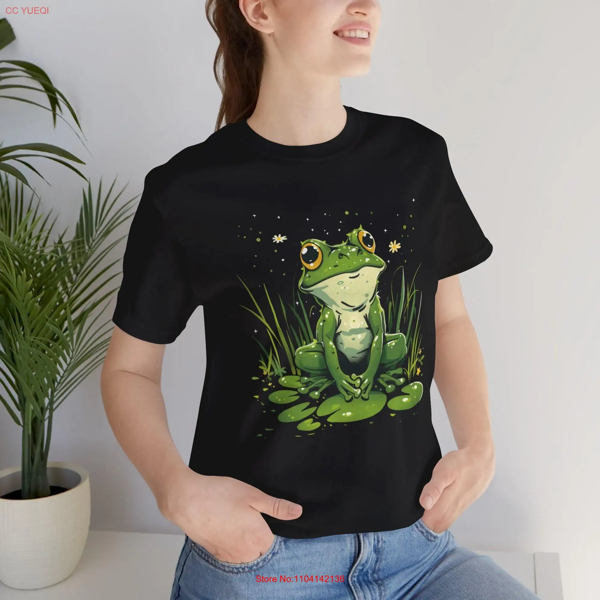 Frog T Shirt Nature Animal Women's  long or short sleeves