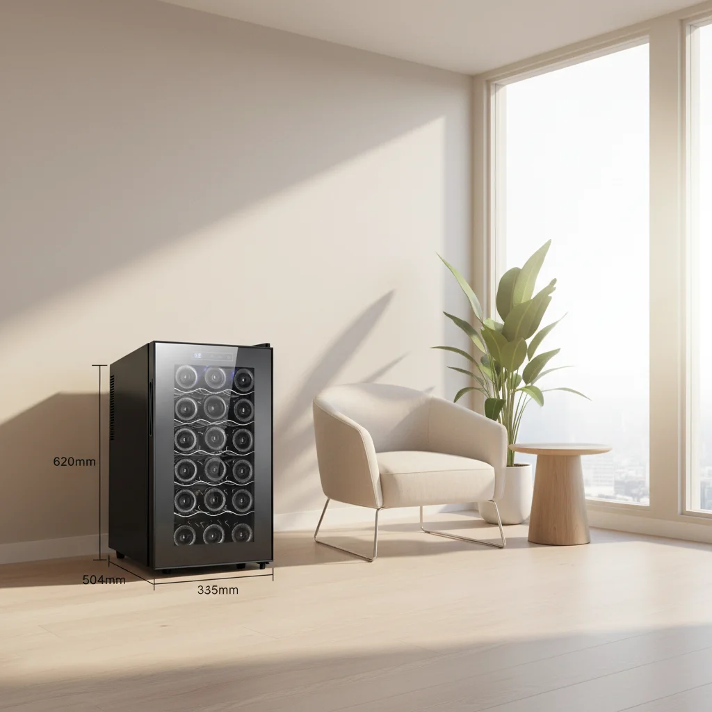 L 18 Bottles Professional Wine Cooler Refrigerator Adjustable Thermostat Fridge standing Red Wine Cabinet