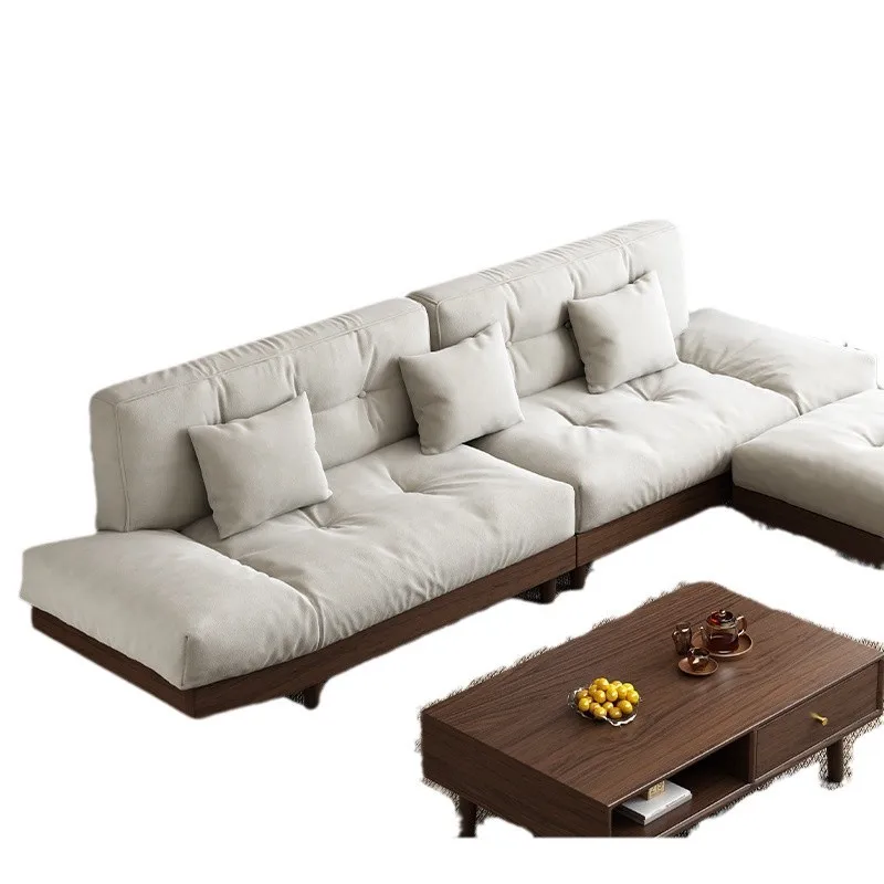 

Black walnut cloud solid wood sofa, living room home complete set of Chinese furniture sofa