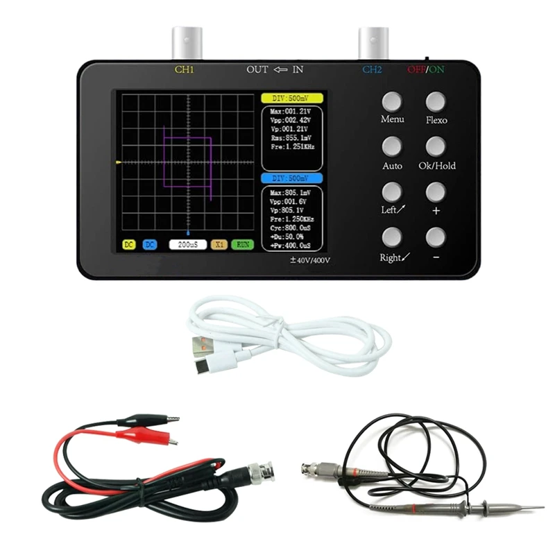 SCO2 2 Channel Digital Oscilloscope 50M Sampling Rate 10Msa/S Analog Bandwidth Onekey AUTO For Repair, Electronic DIY Durable