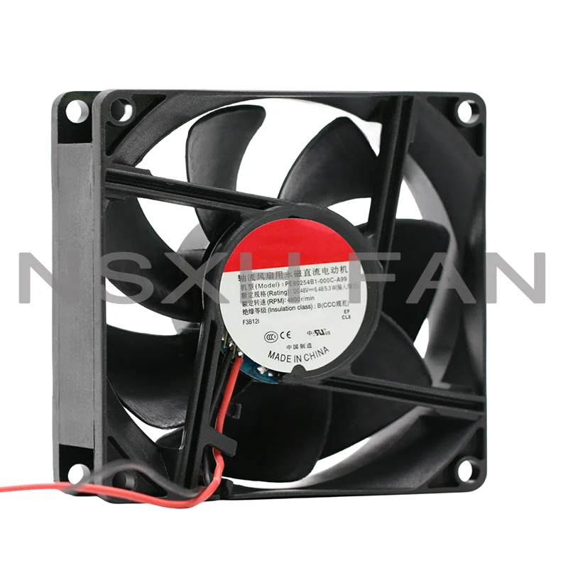 Ventilador de refrigeração do servidor de 2 fios, PE80254B1-000C-A99, 48V, 5.4W, 80x80x25mm