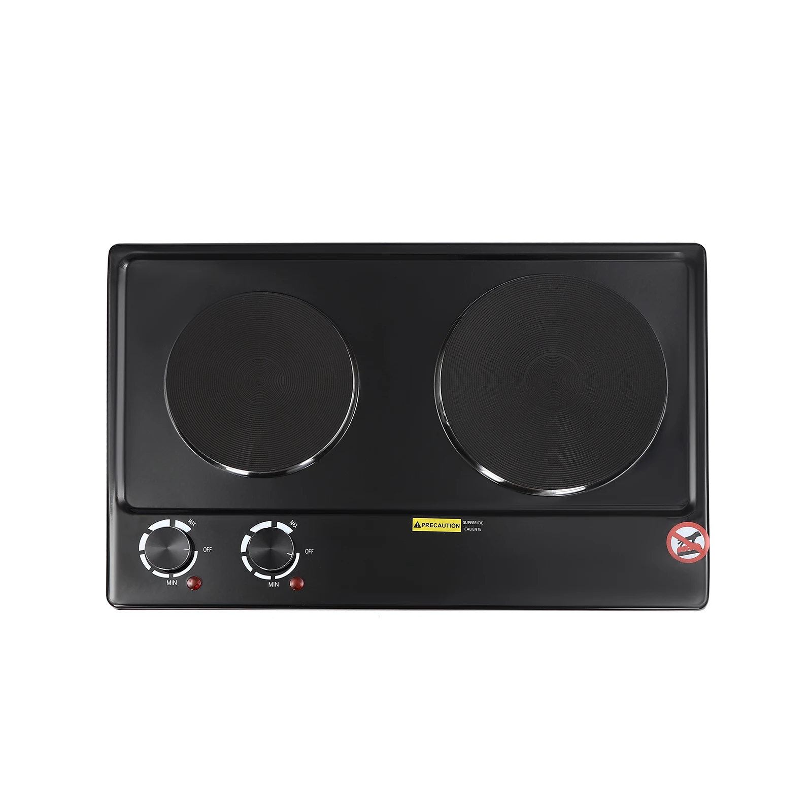 طباخ كهربائي بموقدين | موقد كهربائي 2500 واط | التحكم في المقبض، 6 تروس #4