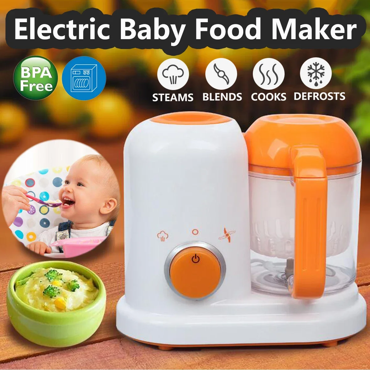 

Multi-function Baby Food Processor Smart Infant Milk Warm Baby Food Cooking Blenders