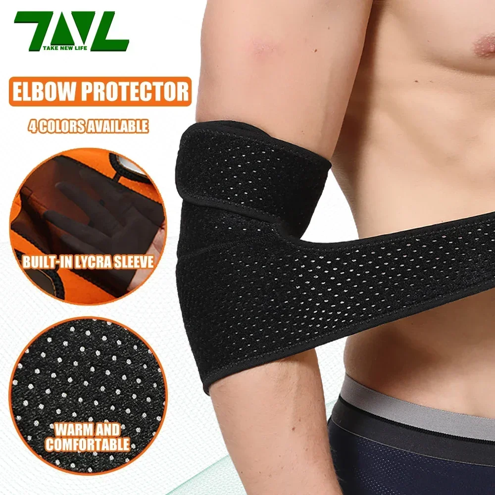 1PC Adjustable Sports Elbow Braces Pads Fitness Arm Sleeves Elbow Warmers Tie Elbow Sleeves Protectors Bench Press Basketball