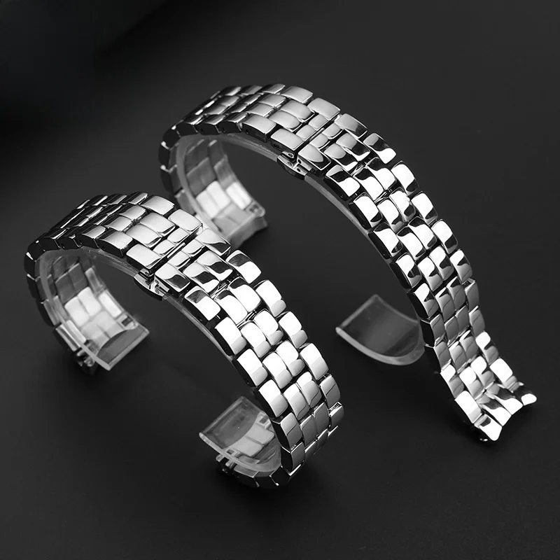 Curved end Stainles Steel women Watchband 15m 18mm For Chopard HAPPY DIAMONDS 274891 278559 watch Strap Ladies chain accessories