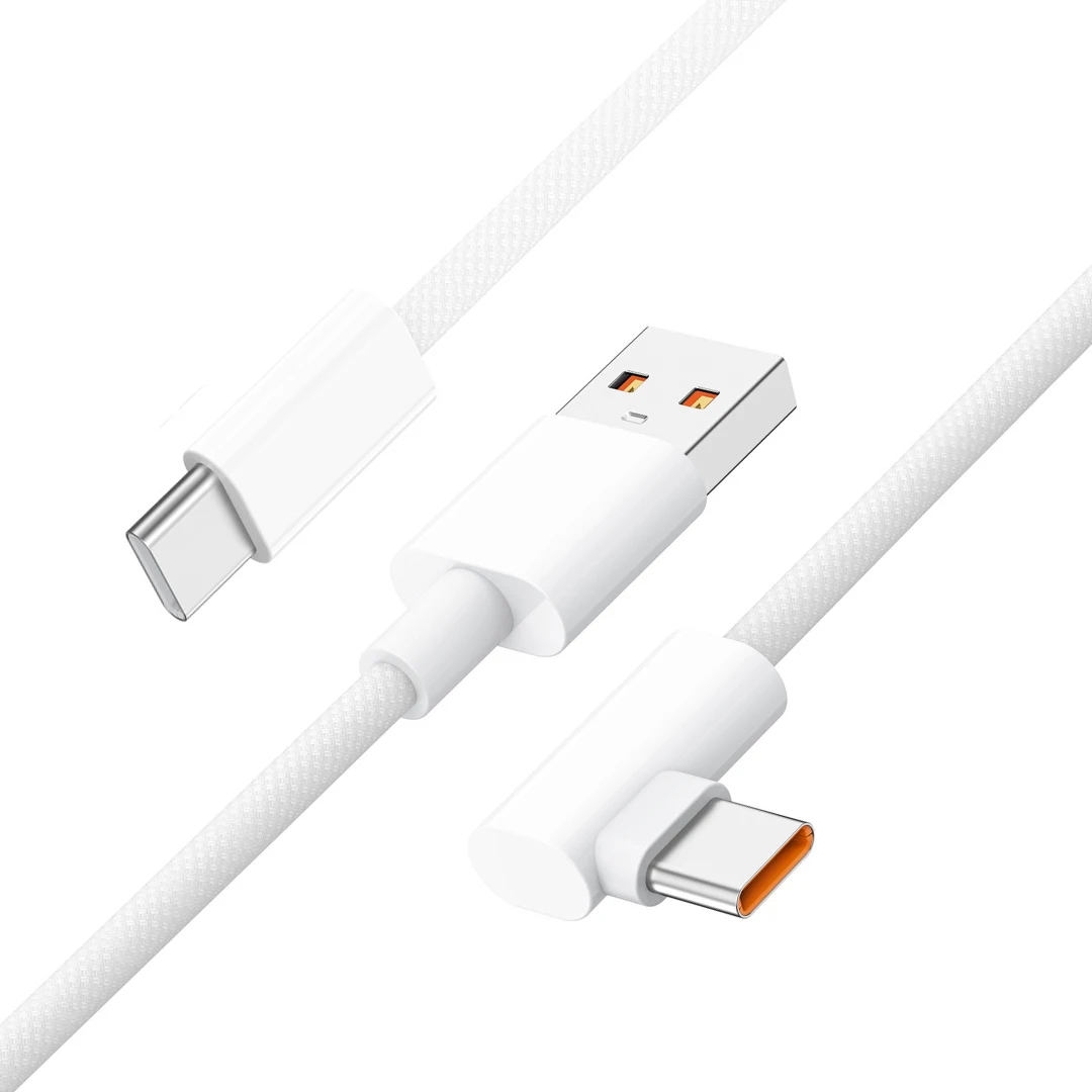 90 Degree Elbow USB Type C Cable Super Fast Charge USB C Cable For iPhone 15 16 17 Xiaomi for Samsung Mobile Phone