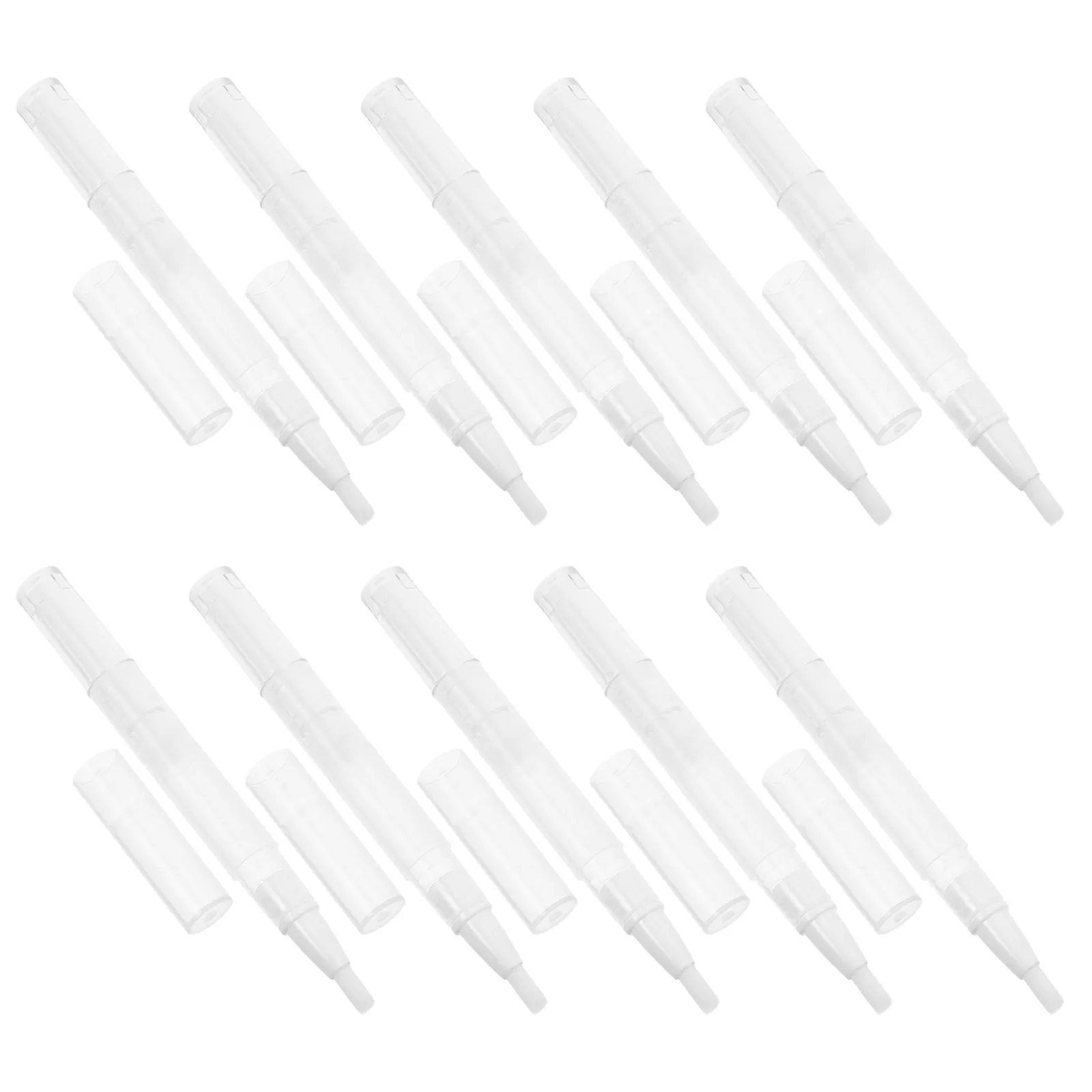 Bolígrafos de aceite transparentes para el cuidado de las uñas, tubos giratorios rellenables de 5Ml para aceite de cutícula, aplicadores de tratamiento de uñas, 10 Uds.