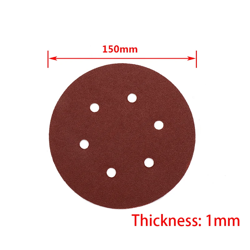 1/5/10pcs 6 Inch 6 Holes 150MM Sanding Discs 40-800 Grit Flocking Sandpaper Orbital Sander Hook and Loop Sand Paper