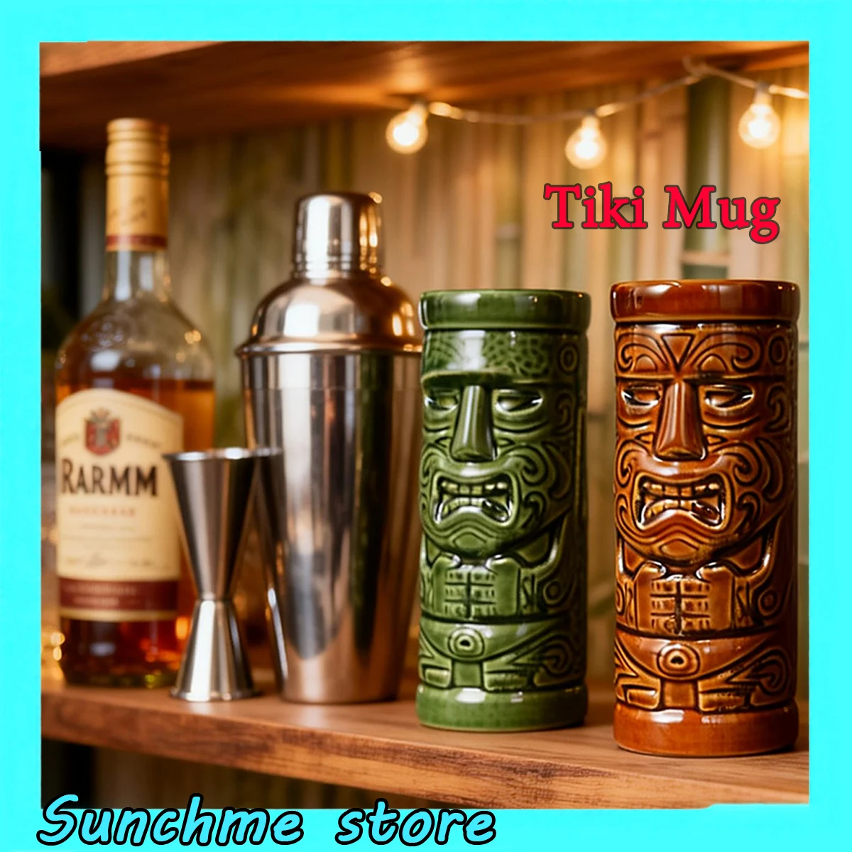 

Керамические кружки Тики Коктейльная чашка Тики Пищевая чашка для пива Коктейльные чашки ручной работы для тропических напитков, баров и домашнего декора