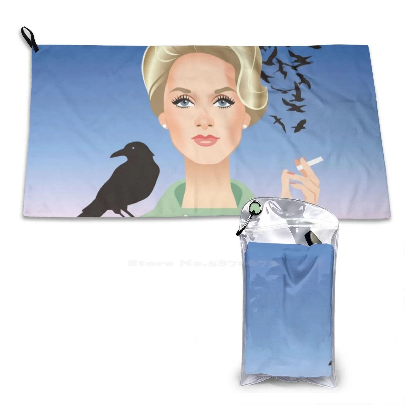 Tippi Soft Towel Quick Dry Beach Towel Tippi Hedren The Birds Alfred Hitchcock Thriller Classic Masterpiece Terror Blonde